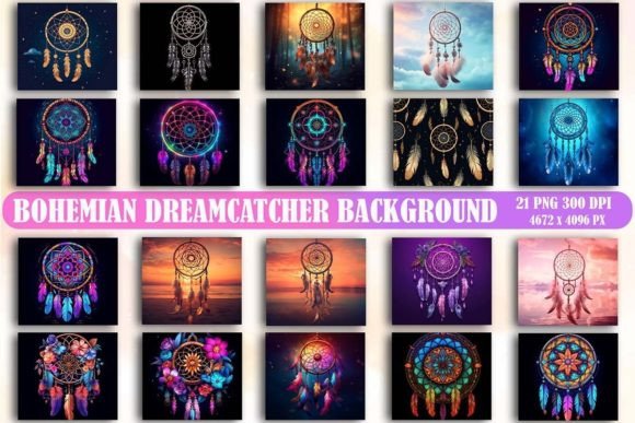 Download Bohemian Dreamcatcher Background Bundle - Premium Resources
